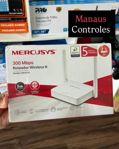 Roteador Mercusys 300 Megas Wi-Fi 2.4GHz 2 Antenas de 5 DBI