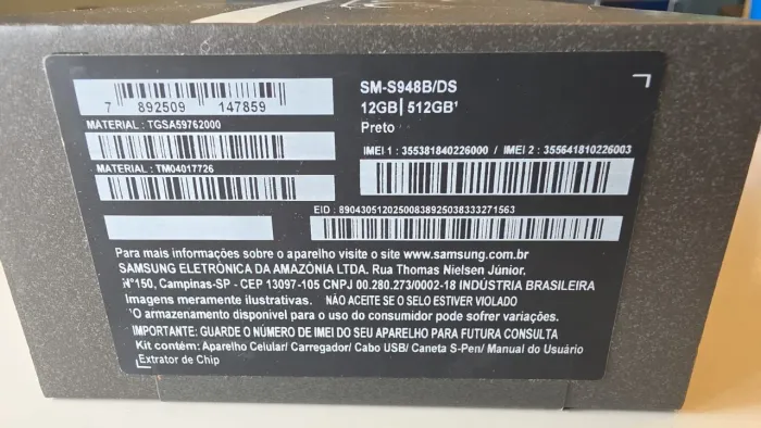 GALAXY S26 ULTRA 512GB PRETO EM ÓTIMO ESTADO.SEMINOVO 3 MÊS DE USO , ESTÁ IMPECÁVEL