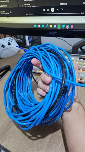 Rolo 30m cabo de rede Ethernet Cat5 Rj45 4 Pares CFTV
