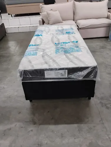 Cama solteiro profirm + base box preto