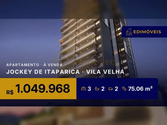 Não perca! Apartamento 3 quartos no Jockey de Itaparica, pronto para morar