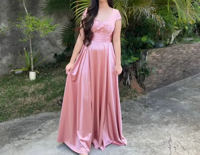 Vestido madrinha/formatura rosa/rosê