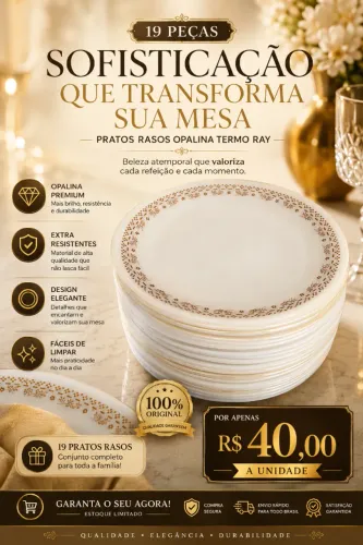 Pratos Oplaina Termo Ray , rasos para jantar 
