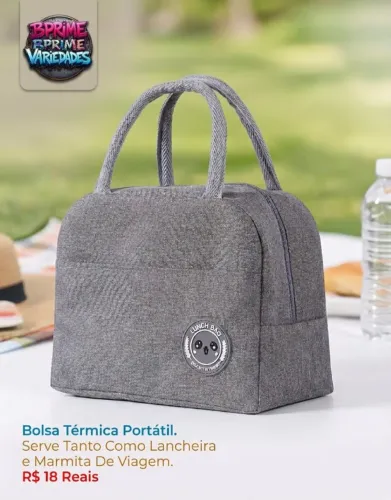 Kit 3 Bolsas Nécessaires + Brinde e Bolsa Térmica