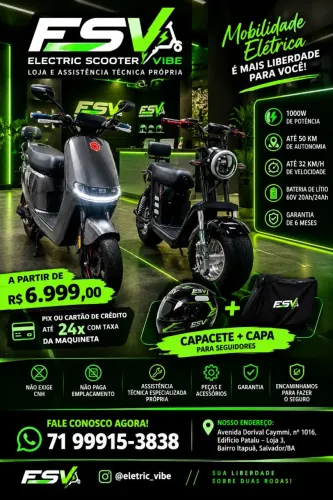 SCOOTER ELÉTRICA 0KM GARANTIA ASSISTÊNCIA TÉCNICA ATÉ 24x no CARTÃO
