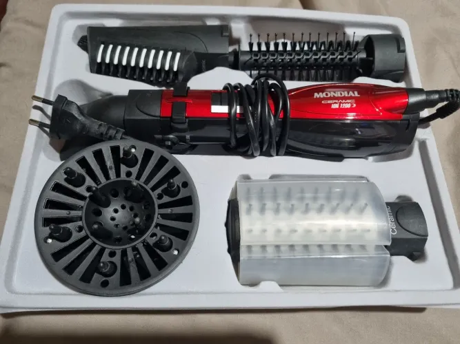 Escova Rotativa Mondial Ceramic Íon 1200W 5 em 1 Completa