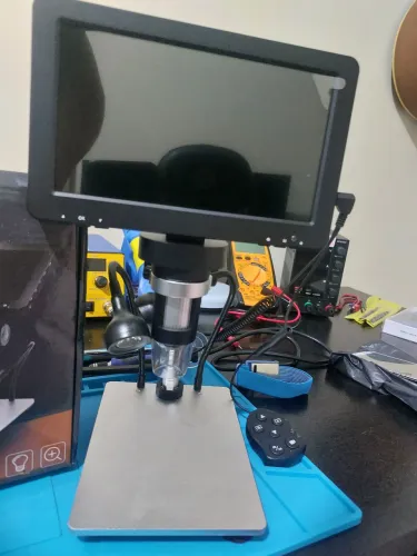 Microscópio Digital 1200x LCD 7" Full HD 1080p com Bateria e LED - Excelente Estado!