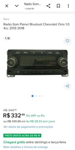 Som Bluetooth original Chevrolet onix 2018