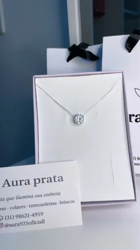Colar ponto de luz Prata 925 legítima