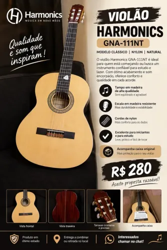 Violão Harmonics GNA-111NT Nylon Natural