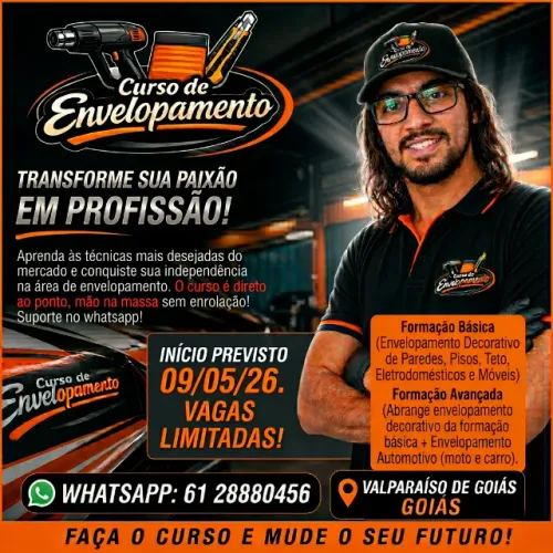 Curso de Envelopamento Decorativo e Automotivo - 100% Presencial. Prático e Direto
