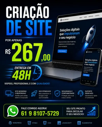 Criação de Site Profissional por Apenas R$ 267 | Entrega Rápida