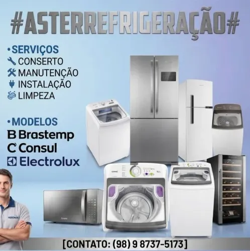 consertos de máquina de lavar, geladeira e ar-condicionado