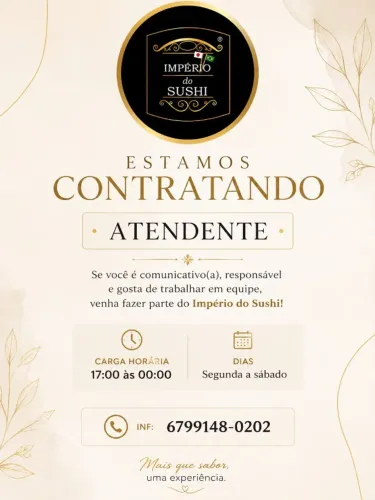 Vaga Atendente de Restaurante