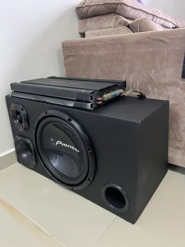 Caixa de som para carro, Sub Pioneer + módulo Roadstar 