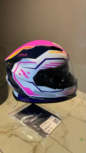 Capacete Norisk Soul Ii Factor Branco Acabamento Brilhante Tamanho Do Capacete 58