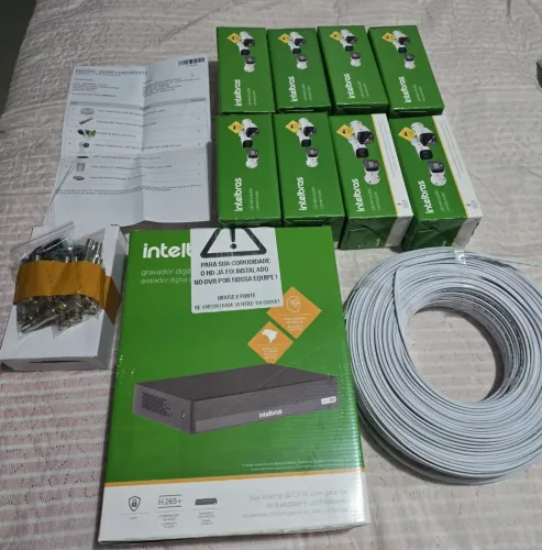 Kit CFTV Intelbras 8 Câmeras Coloridas + DVR 8CH + HD 500GB