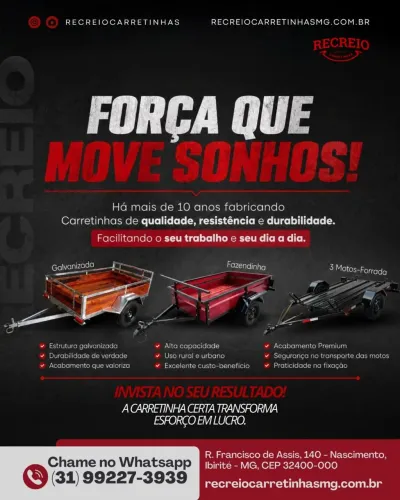 Carretinhas 2x120x40 4200
