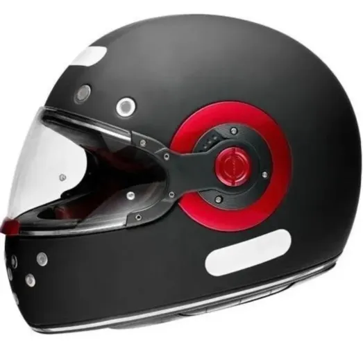 Capacete Fechado Smk Retro Black Preto Fosco Ma230 TAM:59/60