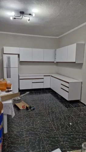 Armario de Cozinha completo de canto 512 cm Branco Reims Madesa
