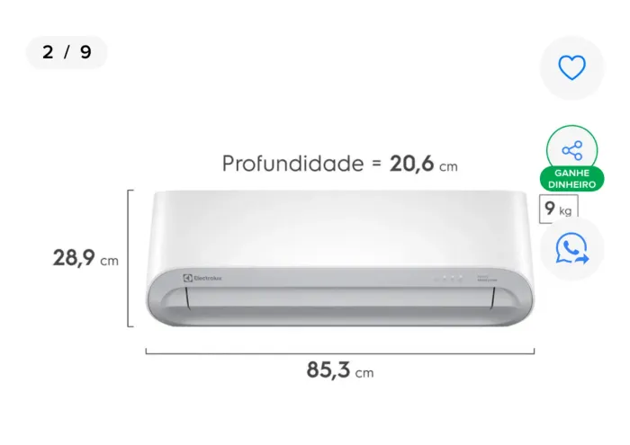 Ar condicionado NA CAIXA 9.000 BTUs