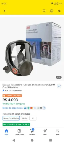 Máscara Rosto Todo 3M