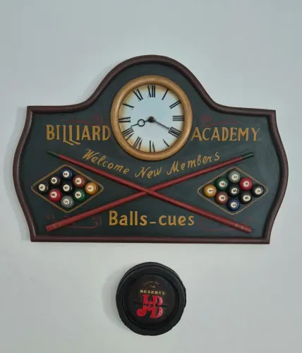 Relógio de Parede Vintage "Billiard Academy"