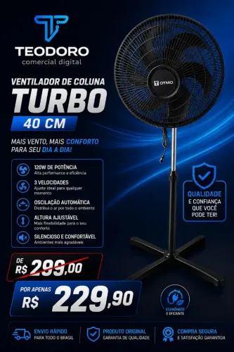 Ventilador turbo de coluna