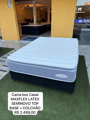 Cama Box Casal MAXFLEX LÁTEX SEMINOVO - ENTREGO