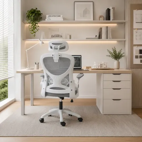 PROMO! Cadeira para escritório ergonômica Rivatti confortável presidente c/ apoio de cabeç