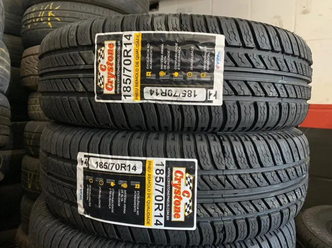 02 pneus Crystone remolde novo 185/70R14