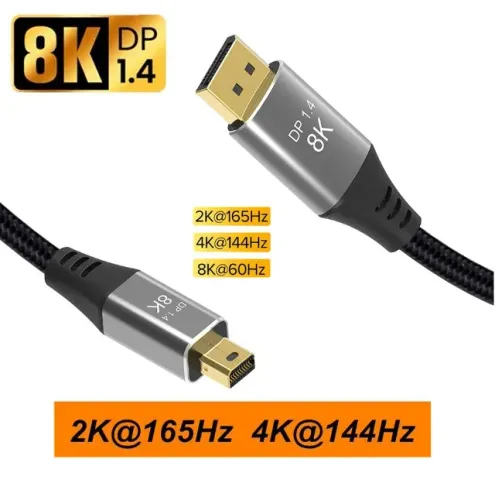 Cabo Mini Displayport para Displayport 4K 144Hz