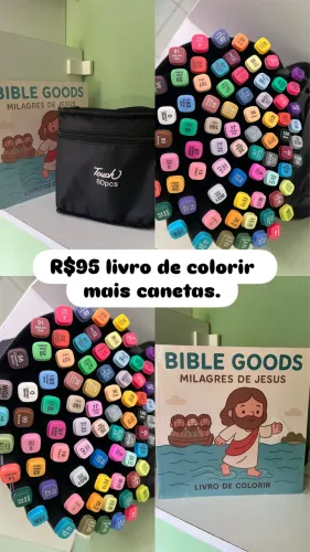 Livro de colorir + canetas 