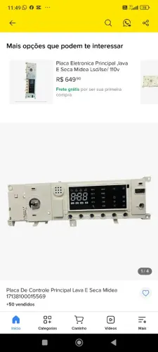 Placa principal midea Lava e seca modelo 17138100015569