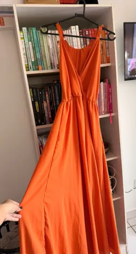 Vestido longo terracota 