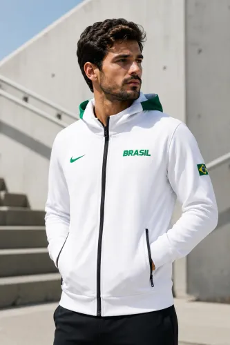 Agasalho Nike Brasil Com Capuz Jaqueta Esportiva Unisex Original Tamanho G