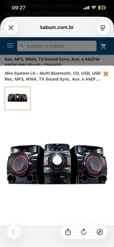 Mini System LG - Multi Bluetooth, CD, USB, USB Rec, MP3, WMA, TV Sound Sync, Aux. e AM/FM