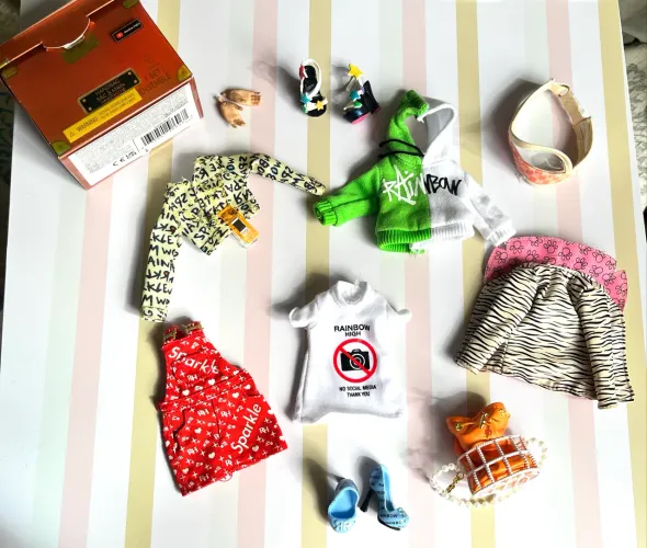 Lote de roupas e acessórios Rainbow High