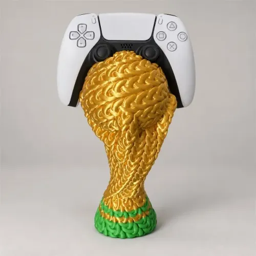 Suporte de controle Troféu Copa estilo crochê 24 cm em PLA