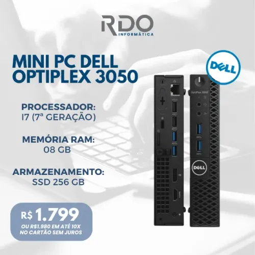 Mini Dell  Optiplex 3050 - i7 7ª Geração - 8GB RAM - SSD 256GB Pronto para Uso