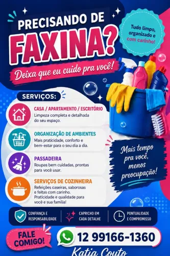 Trabalho de faxinas... passadeira...e cozinha