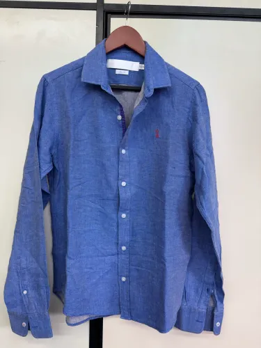 Camisa Sérgio K Slim Fit azul TAM M