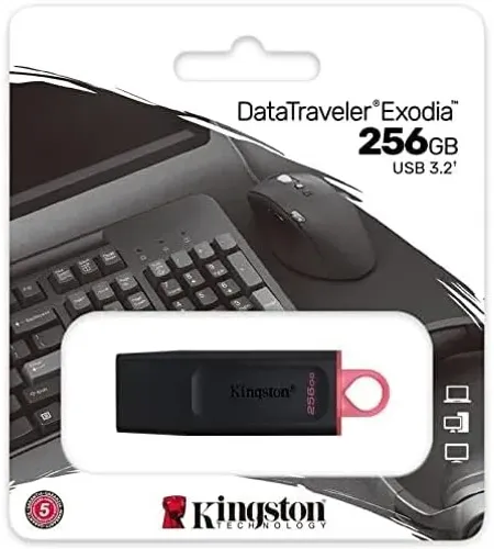 Pen Drive DataTraveler Exodia 256GB DTX/256GB USB 3.2 Gen 1 Armazenamento Rápido