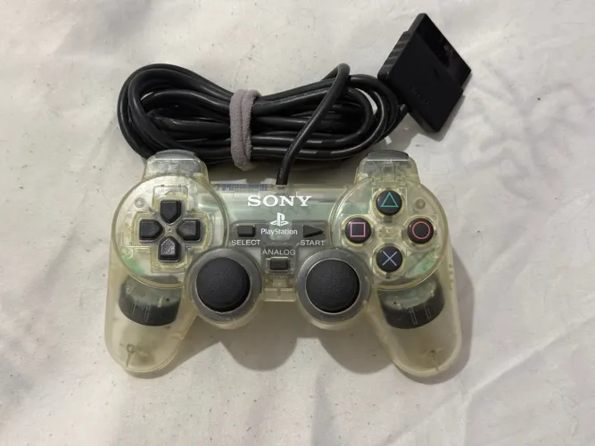 Controle PS2 Transparente Original Sony - DualShock 2 Crystal SCPH-10010