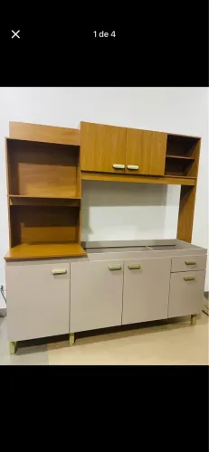Cozinha compacta camurça com Espaço para micro e forno ?nova
