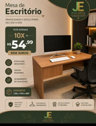 Mesa Amadeirada em mdf entrega grátis