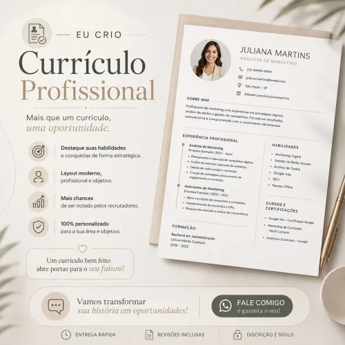 Faço seu currículo profissional