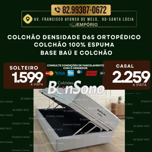 Cama baú solteiro e casal D65 ortopédico base baú e colchão itens novos de fábrica