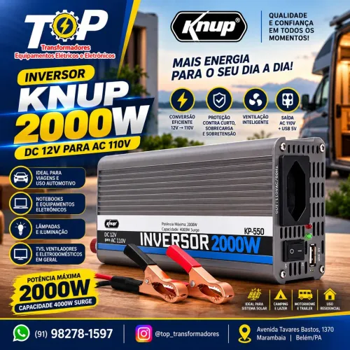 Inversor de Tensão 2.000w de 12v para 110v