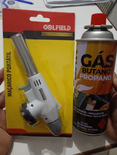 KIT MAÇARICO PORTATIL C/ AJUSTE E ACENDIMENTO AUTOMATICO E REFIL DE GAS